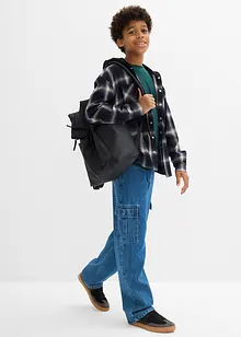 Langermet flanellskjorte med hette, bonprix