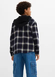 Langermet flanellskjorte med hette, bonprix