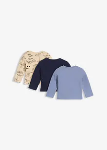 Lang topp i 100% økologisk bomull (3-pack), bonprix