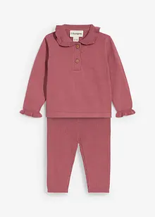 Strikket genser med volang-krage og leggings (2-delt sett), bonprix