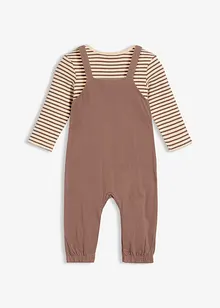 Selebukse i ribbemateriale og body i 100% økologisk bomull (2-delt sett), bonprix