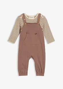 Selebukse i ribbemateriale og body i 100% økologisk bomull (2-delt sett), bonprix