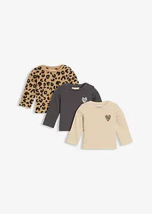 Lang topp i 100% økologisk bomull (3-pack), bonprix