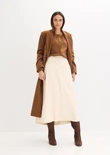 Satengbluse med blondebånd, bonprix