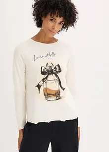 Langermet topp i stretchy bomull, bonprix