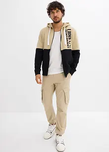 Sweatjakke med hette av økologisk bomull, bonprix