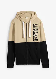 Sweatjakke med hette av økologisk bomull, bonprix