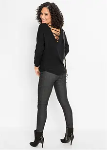 Finstrikket genser i viskosemiks, bonprix