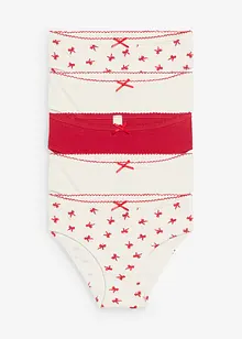 Truse av mykt ribbet materiale med satengsløyfe (5-pack), bonprix