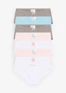 Hipstertruse med myk økologisk bomull og satengsløyfe (7-pack), bonprix