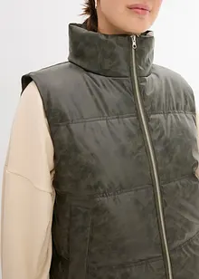 Vattert vest i imitert skinn, bonprix