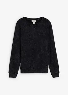 Sweatshirt i vasket materiale i 100% økologisk bomull, bonprix
