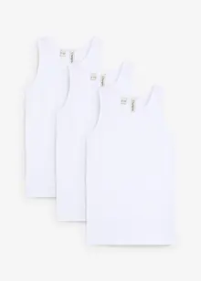 Singlet med myk økologisk bomull (3-pack), bonprix