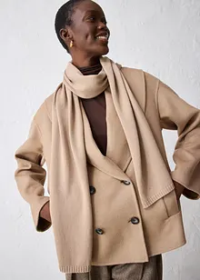 Finstrikket skjerf med merinoull, bonprix