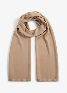 Finstrikket skjerf med merinoull, bonprix