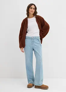 Wide Leg-jeans med belte Mid Waist, bonprix