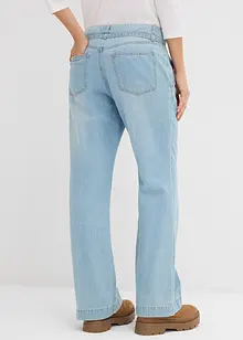 Wide Leg-jeans med belte Mid Waist, bonprix