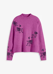 Genser med paljettbroderi, bonprix