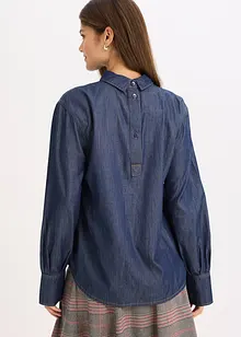 Denimbluse med brede mansjetter, bonprix