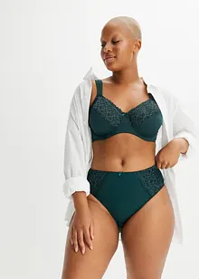 Høy truse med nydelige blonder (2-pack), bonprix