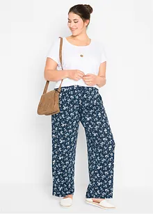 Bukse med vide ben i viskosemiks, bonprix