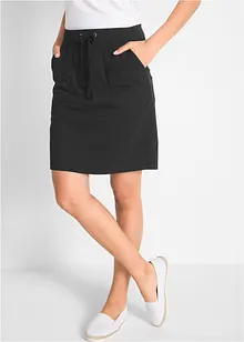 Skjørt i økologisk bomull med elastan, bonprix