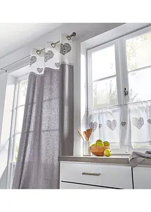 Gardinkappe i økologisk bomull med hjertetrykk, bonprix