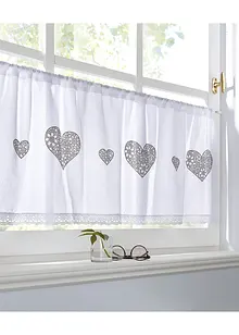 Gardinkappe i økologisk bomull med hjertetrykk, bonprix