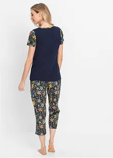 Capri-pyjamas i 100% bomull med korte ermer, bonprix