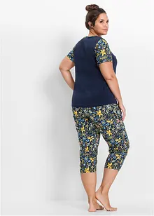 Capri-pyjamas i 100% bomull med korte ermer, bonprix