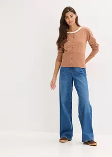 Finstrikket jakke av lett viskosemiks, bonprix