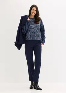 Oversized, jacquardstrikket genser med paljetter, bonprix