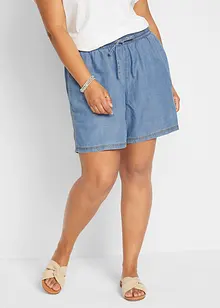 Lett denimshorts med lin, bonprix