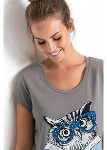 Kort nattkjole i 100% økologisk bomull, bonprix