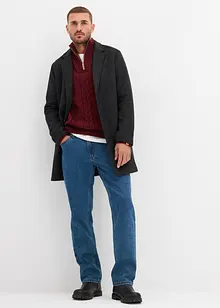 Grovstrikket troyer-genser med flettemønster, bonprix