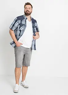 Kortermet skjorte med denim-besetning, bonprix