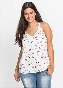Ermeløs bluse i 100% viskose, bonprix