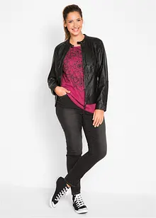 Topp i flammegarn, kort arm, bonprix