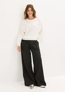 Finstrikket genser av lett viskosemiks, bonprix