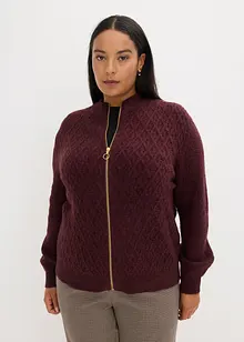 Cardigan med flettemønster, bonprix