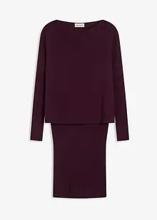 Strikket kjole med vest, 2-delt sett, bonprix