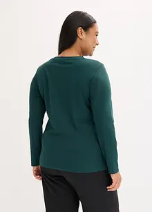 Langermet topp med rosetrykk, bonprix