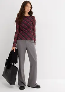 Langermet topp i fin mesh, bonprix