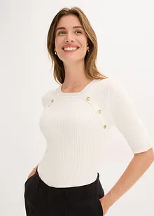 Finstrikket genser av lett viskosemiks, bonprix