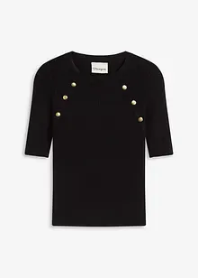 Finstrikket genser av lett viskosemiks, bonprix