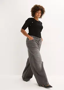 Finstrikket genser av lett viskosemiks, bonprix