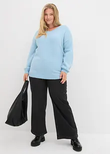 Finstrikket genser i mykt garn med ballongermer, bonprix