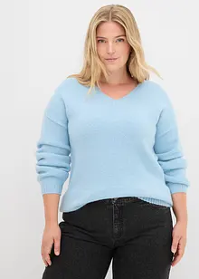 Finstrikket genser i mykt garn med ballongermer, bonprix