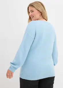 Finstrikket genser i mykt garn med ballongermer, bonprix