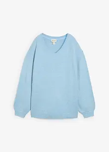 Finstrikket genser i mykt garn med ballongermer, bonprix